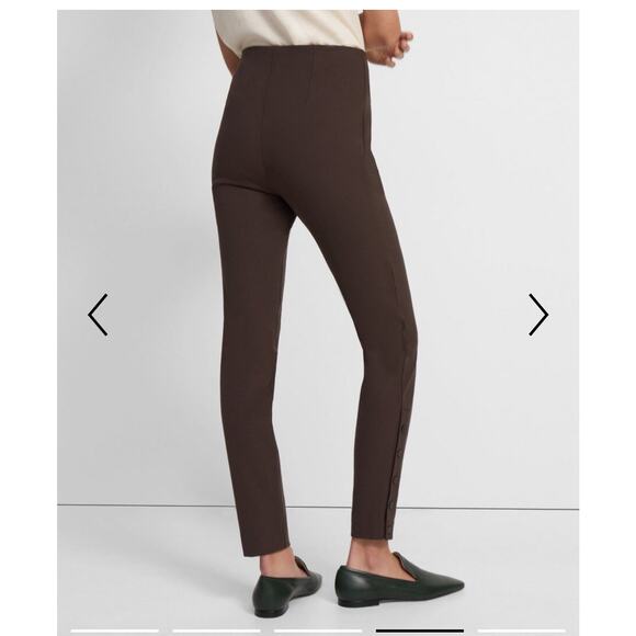 Theory Button Legging Mocha Brown Size Medium - Picture 3 of 7